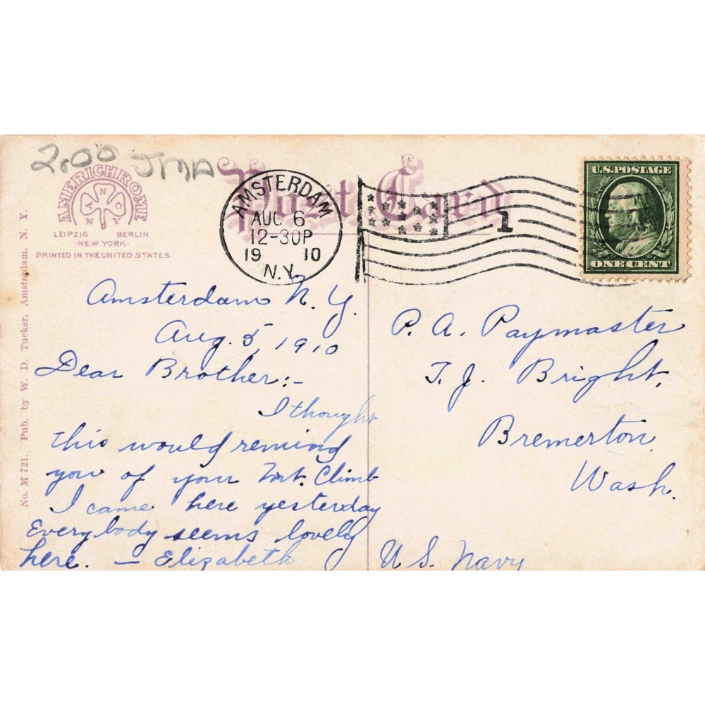 Vintage 1910 Mohawk River Winter Fort Hunter NY Postcard Americhrome Ice Jams - Picture 2 of 2